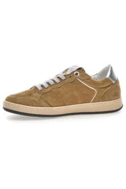 Sneaker beige in vera pelle con dettagli argento Pittarello Capsule Kelly