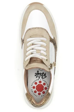 Sneaker da donna beige con inserti animalier Relife 67172370320