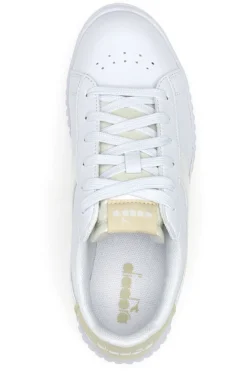 Sneaker da donna bianche con platform e dettagli oro Diadora Game Step Glam GS