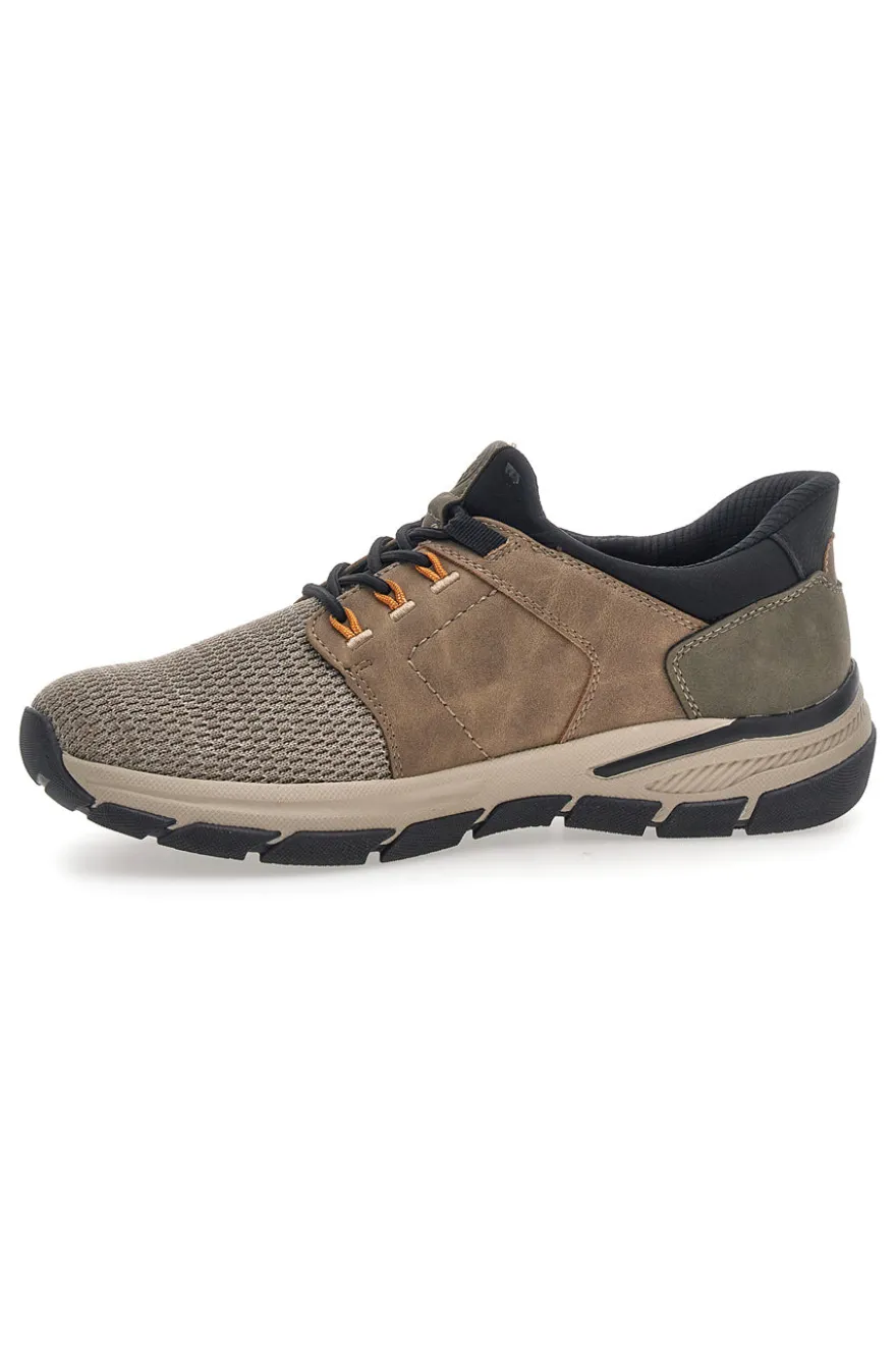 Sneaker da uomo beige e verde con inserti tecnici Relife 68882672301E