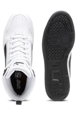 Sneakers alte bianche con dettagli neri Rebound V6 Puma