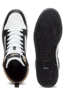 Sneakers Alte Bianche con dettagli neri e biege Puma Rebound V6 Mid 39232622