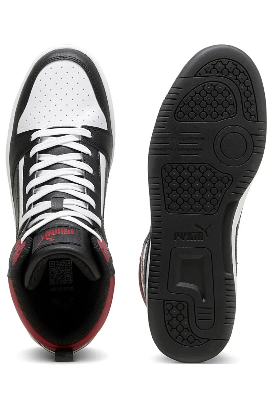 Sneakers Alte Bianche con dettagli neri e rossi Puma Rebound V6 39232624