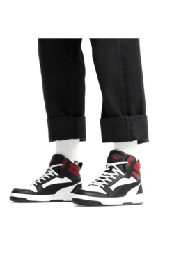 Sneakers Alte Bianche con dettagli neri e rossi Puma Rebound V6 39232624