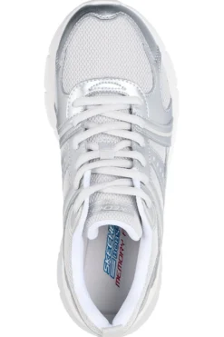 Sneakers argento con inserti in mesh Skechers Bobs Vamos