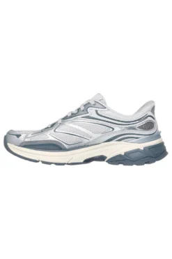 Sneakers argento con inserti silver e calzata facilitata Skechers Stamina Sport Slip-ins