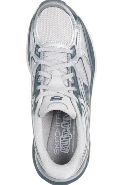 Sneakers argento con inserti silver e calzata facilitata Skechers Stamina Sport Slip-ins