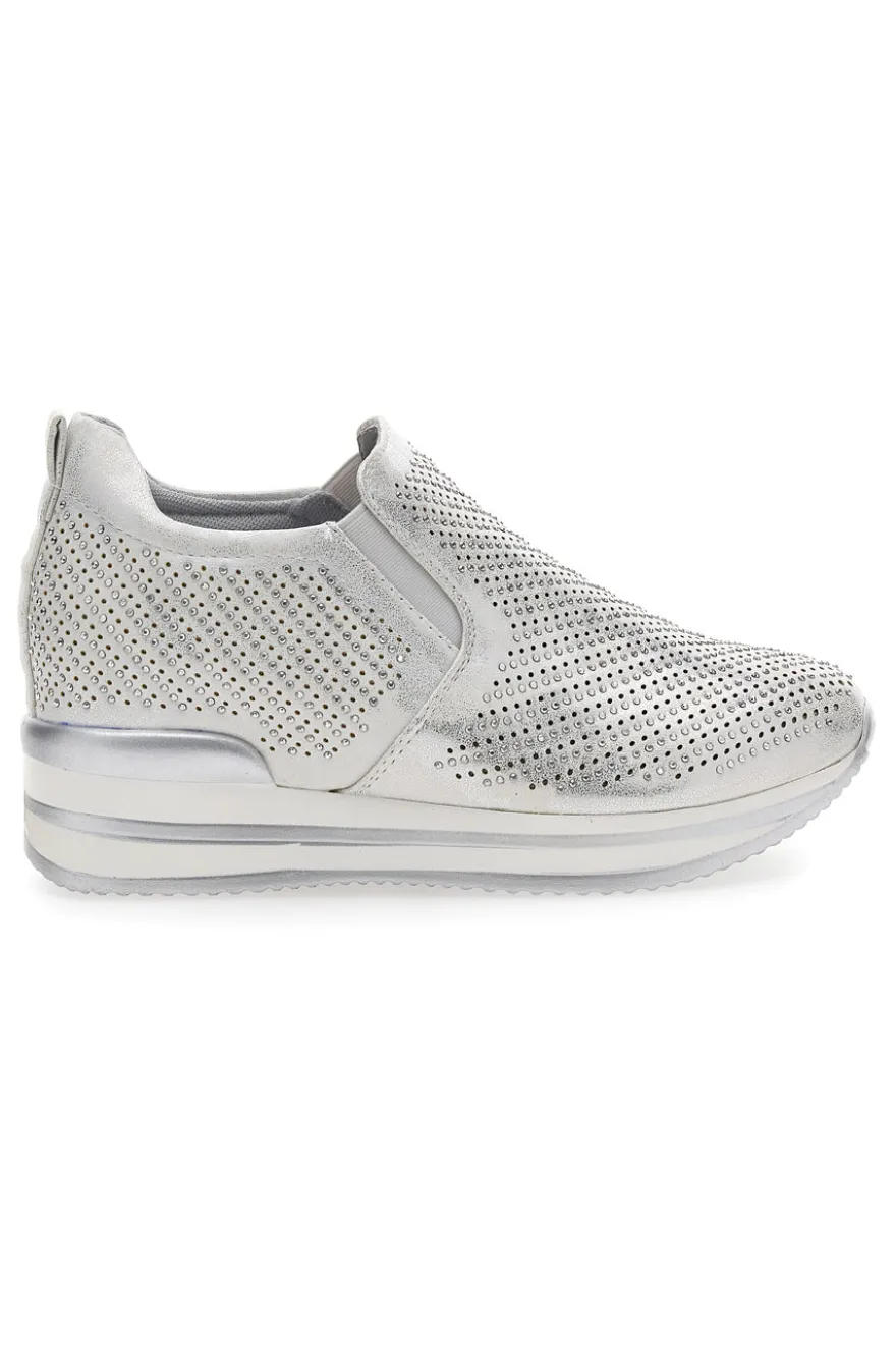 Sneakers Argento con Platform Dame Rose 851201