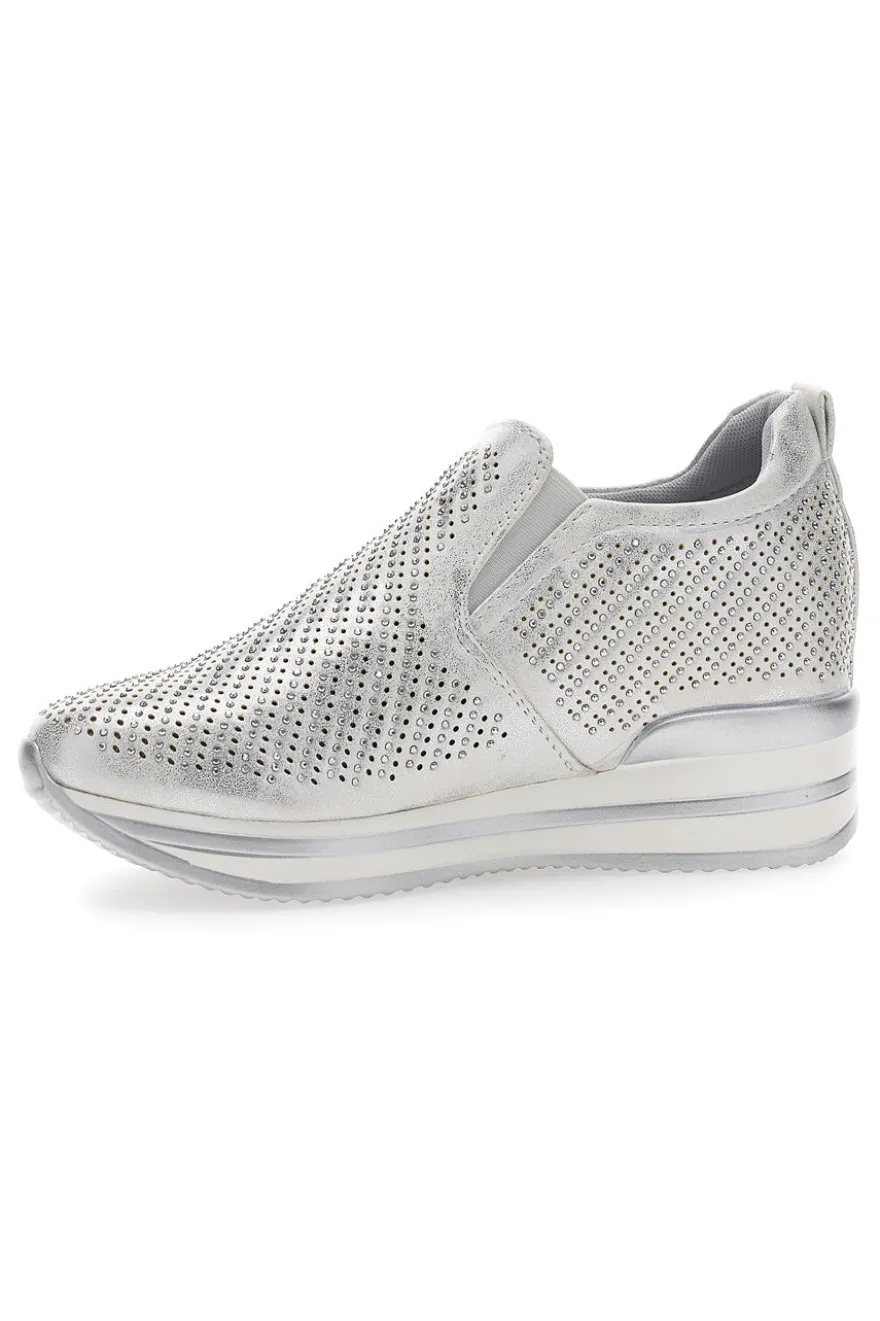 Sneakers Argento con Platform Dame Rose 851201