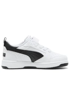 Sneakers bambino bianche e nere Puma Rebound V6 Lo AC+ PS