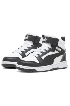 Sneakers bambino bianche e nere mid Puma Rebound V6 Mid AC+ PS