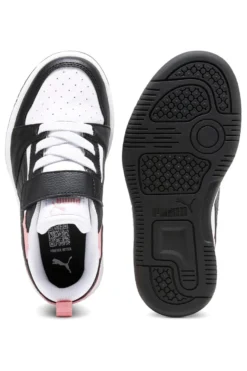 Sneakers basse bianche nere e rosa con strappo Puma Rebound V6 Lo AC+ PS
