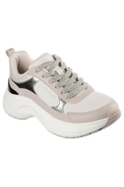 Sneakers beige con dettagli laminati Skechers HAZEL 2 STUNNING YOU