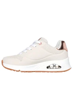 Sneakers beige con dettagli rose gold e suola Air Skechers Uno Gen1 Shimmer Away