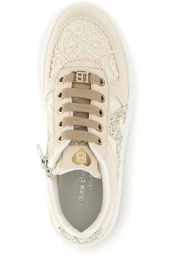 Sneakers beige con fiori e suola platform Laura Biagiotti L9952C9761
