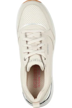 Sneakers beige con tomaia traforata e Memory Foam Skechers Billion Subtle Spots