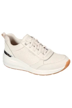 Sneakers beige con tomaia traforata e Memory Foam Skechers Billion Subtle Spots