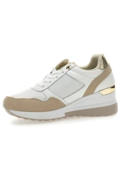 Sneakers Beige con Zeppa e Chiusura con Lacci e Cerniera Laura Biagiotti 8920