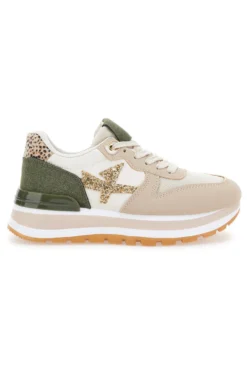 Sneakers Beige e Verdi con Platform Prima Riga 461