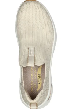 Sneakers Beige Skechers Arch Fit D'Lux Walker Glimmer Dust