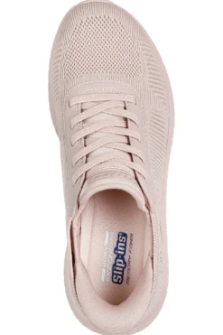 Sneakers beige slip-on in mesh con Memory Foam Skechers BOBS Squad Chaos Current Muse