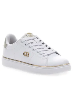 Sneakers Bianche con Bordo Dorato COTTON BELT GTZ 2.0
