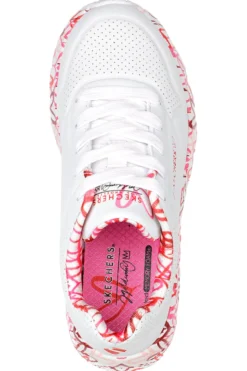 Sneakers bianche con cuori colorati UNO Lite B Lovely Luv Skechers