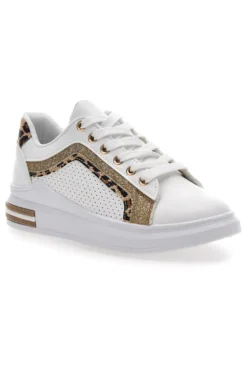 Sneakers Bianche Con Dettagli Leopardati Prima Riga 435