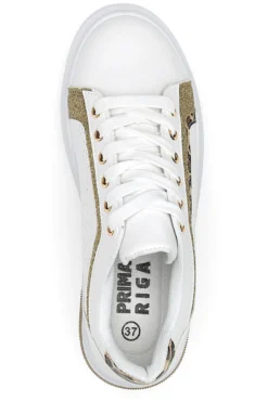 Sneakers Bianche Con Dettagli Leopardati Prima Riga 435