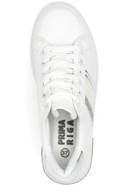 Sneakers Bianche Con Dettagli Argentati Prima Riga 460