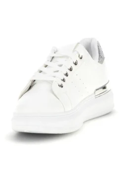 Sneakers bianche con dettagli argento Cafè Cost 45JH07267