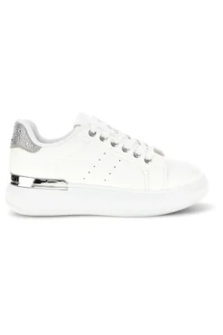 Sneakers bianche con dettagli argento Cafè Cost 45JH07267