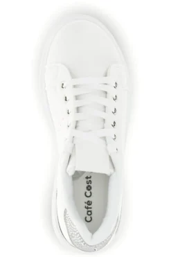Sneakers bianche con dettagli argento Cafè Cost 45JH07267