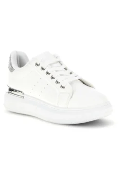 Sneakers bianche con dettagli argento Cafè Cost 45JH07267