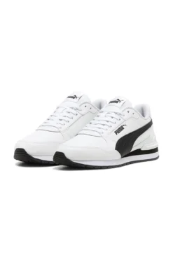 Sneakers bianche con dettagli neri e soletta SoftFoam+ Puma ST Runner v4 L Jr