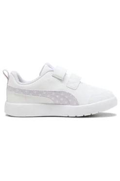 Sneakers Bianche con Dettagli Lilla i Pois e Velcro PUMA Courtflex V3 Dotty V PS