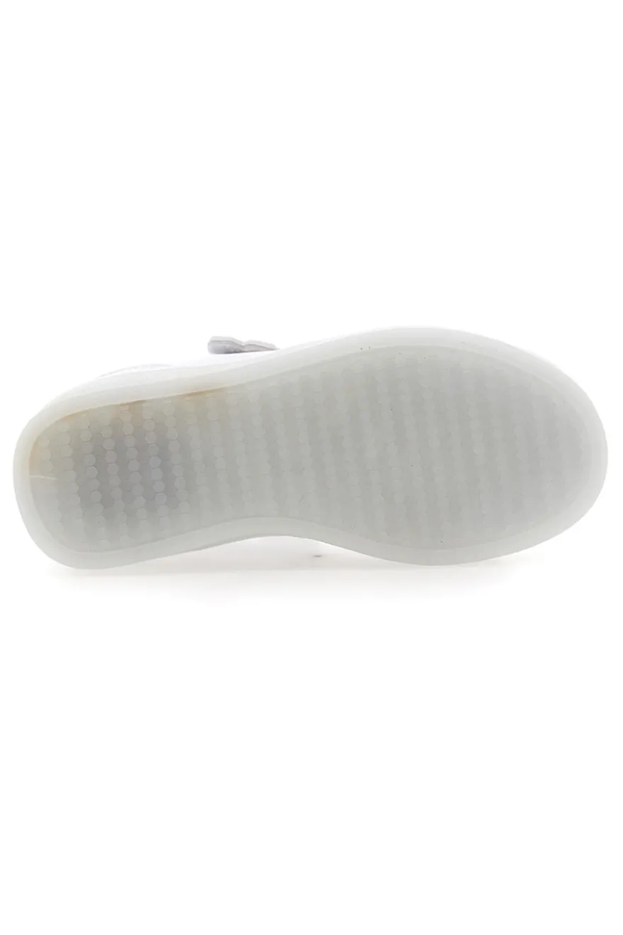 Sneakers bianche con dettagli azzurri e luci Champion GLW B TD