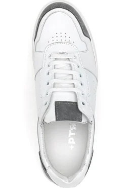 Sneakers Bianche con Dettagli Grigi in Pelle Made in Italy PTR 123