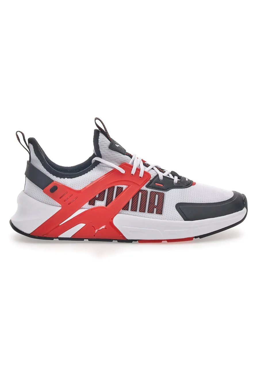 Sneakers Bianche con Dettagli Rossi e Neri Puma Pacer +