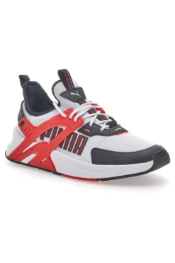 Sneakers Bianche con Dettagli Rossi e Neri Puma Pacer +
