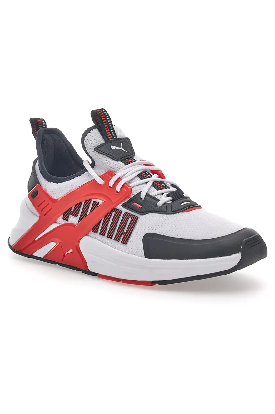 Sneakers Bianche con Dettagli Rossi e Neri Puma Pacer +