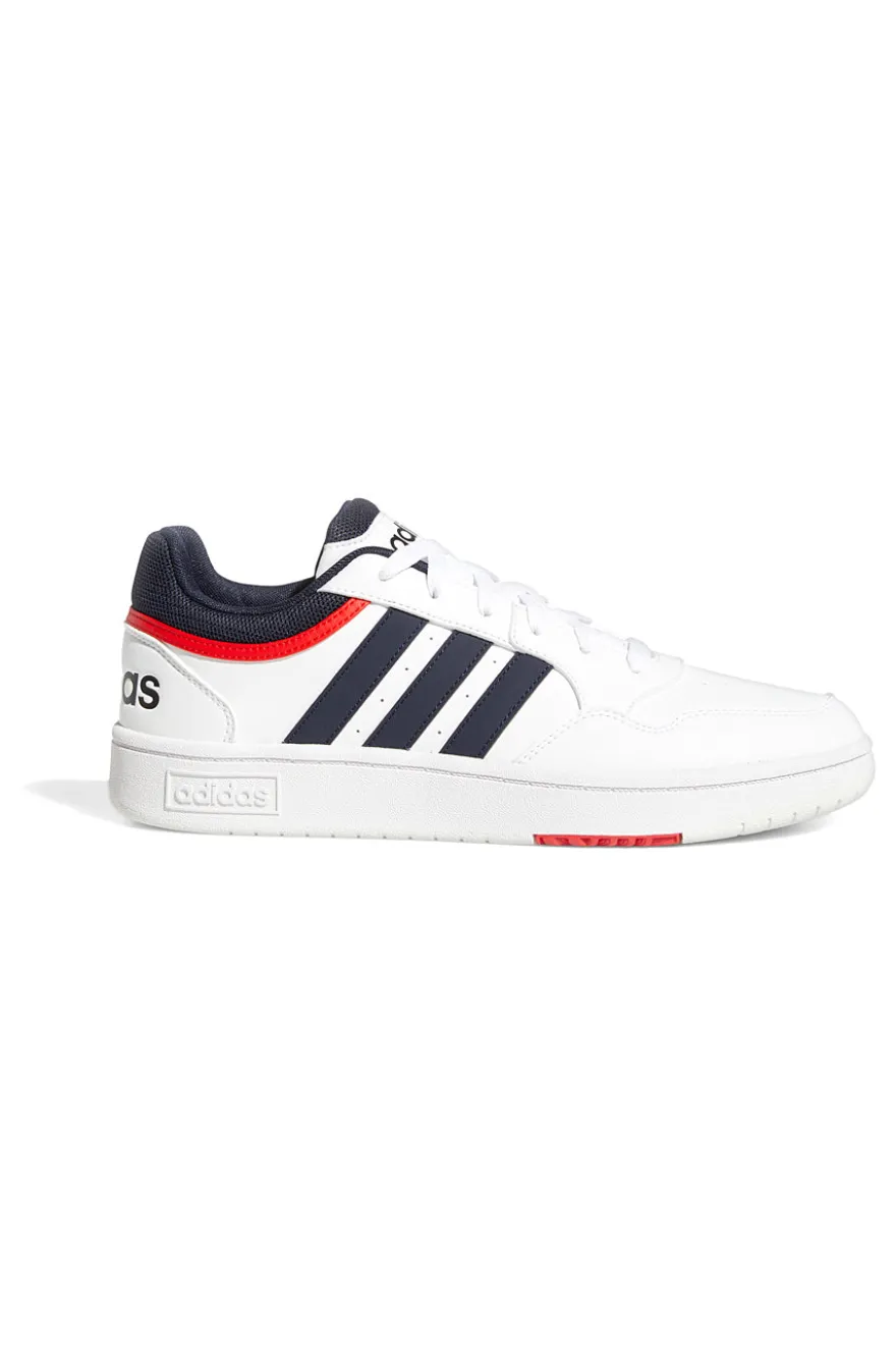 Sneakers bianche con dettagli blu e rossi Adidas Hoops 3.0