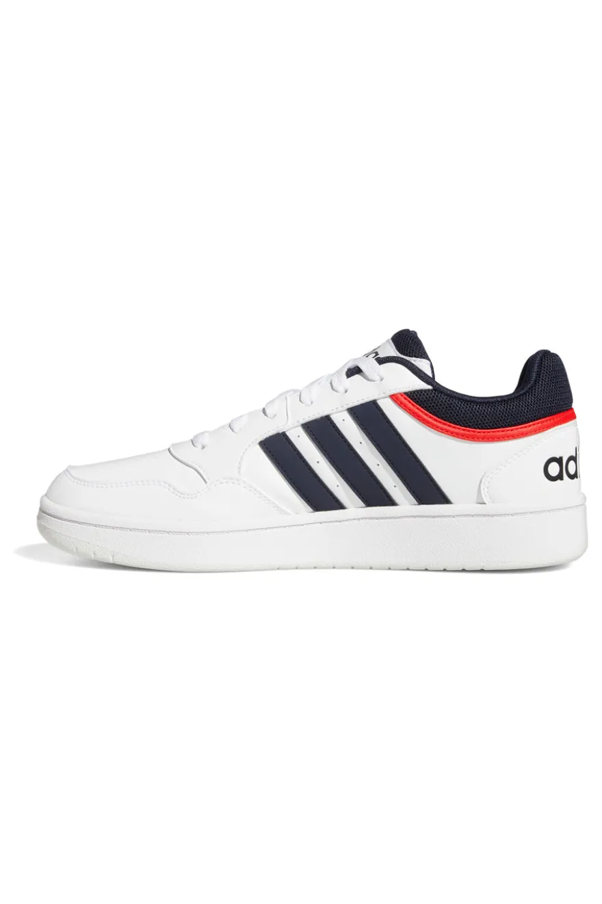 Sneakers bianche con dettagli blu e rossi Adidas Hoops 3.0