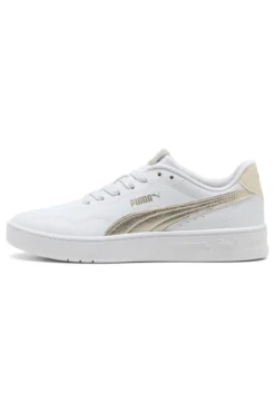 Sneakers bianche con dettagli oro Puma Court Lally Metallic Whisper