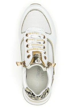 Sneakers Bianche con dettagli Dorati e Platform LAURA BIAGIOTTI L8481