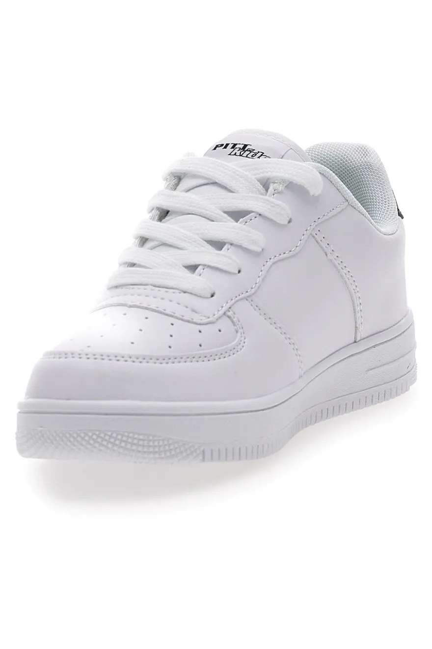 Sneakers Bianche con Dettagli neri Blu Verdi PITT KIDS K191562