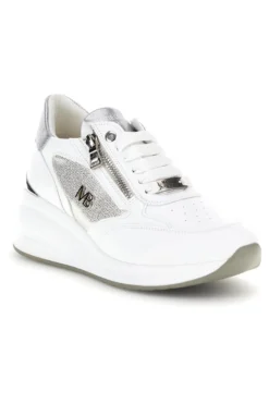 Sneakers bianche con dettagli silver Mariella Burani 52100C1441