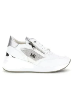 Sneakers bianche con dettagli silver Mariella Burani 52100C1441