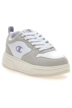 Sneakers bianche con dettagli grigi e lilla Champion Rd18 Lite Low