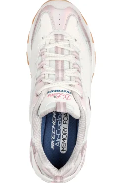 Sneakers bianche con dettagli lilla e memory foam Skechers D'Lites Dazzling Shine